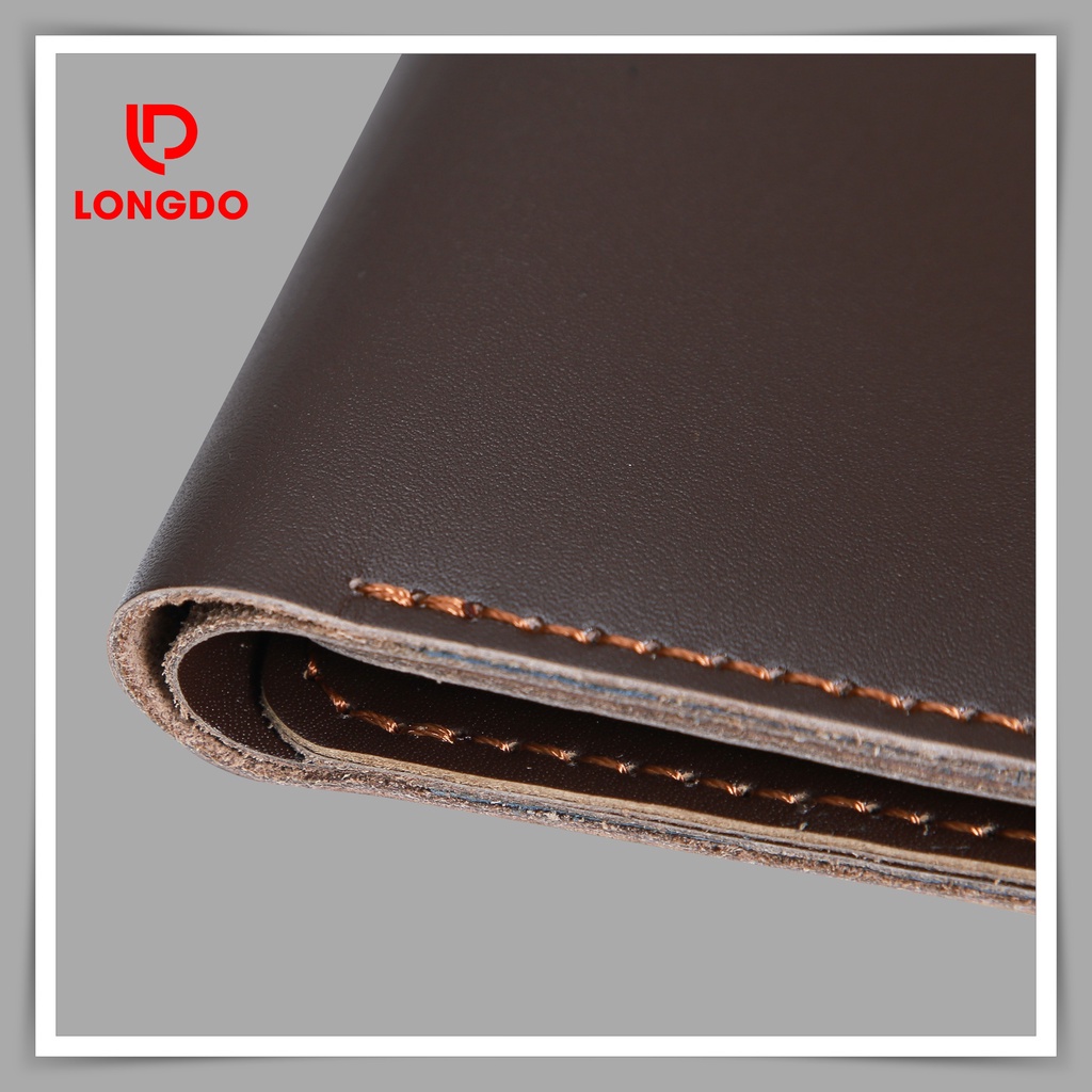 Ví da nam mini da bò thật - Bảo hành 5 năm - Hàng chính hãng thương hiệu Longdo Leather - B03