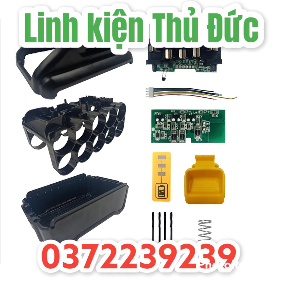 Lktd BN. Vỏ mạch pin Dewalt 8AH 20V Li-ion 2 hàng cell 21700 có led báo pin, nhận sạc zin.