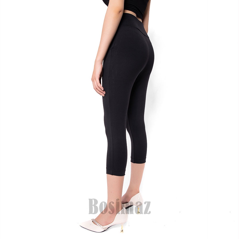Quần Legging Nữ Bigsize Bosimaz BS361 lửng túi trước màu đen cao cấp, thun co giãn 4 chiều, vải đẹp dày, thoáng mát.