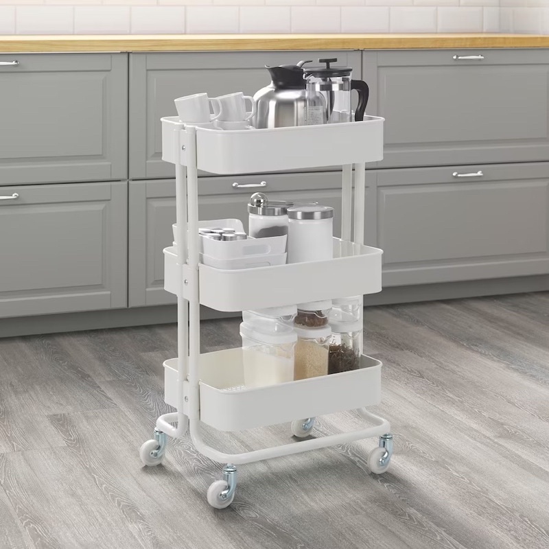 Kệ IKEA 3 tầng xe đẩy có bánh xe RASKOG IKEA chính hãng - Hàng Auth 100%