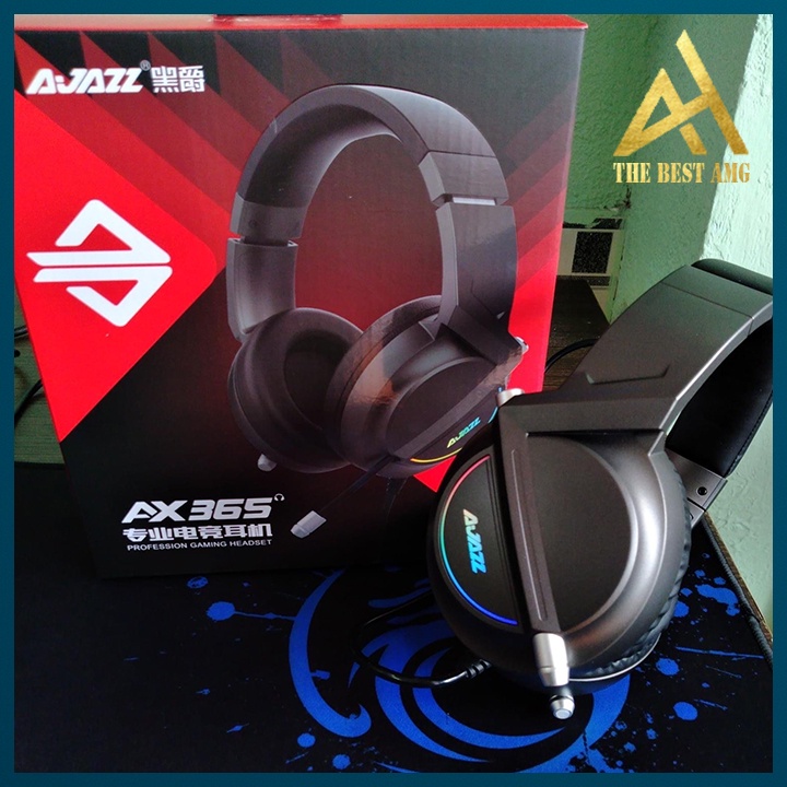 Tai Nghe Headphone Gaming Đèn LED RGB Có Mic AJAZZ AX365 Tai Nghe Nhạc Máy Vi Tính PC Laptop Chuyên Game Có Dây