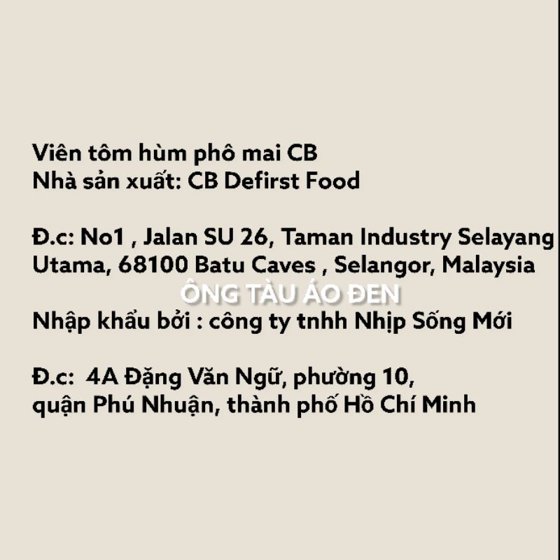 Viên tôm hùm phô mai CB Malaysia