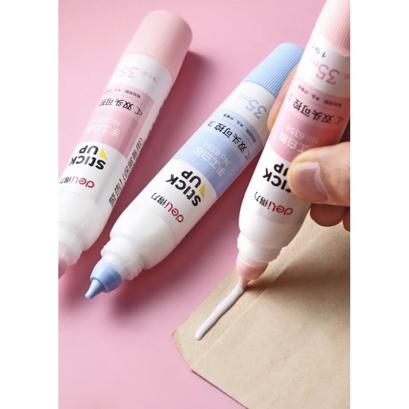 Keo 2 đầu Deli dán giấy