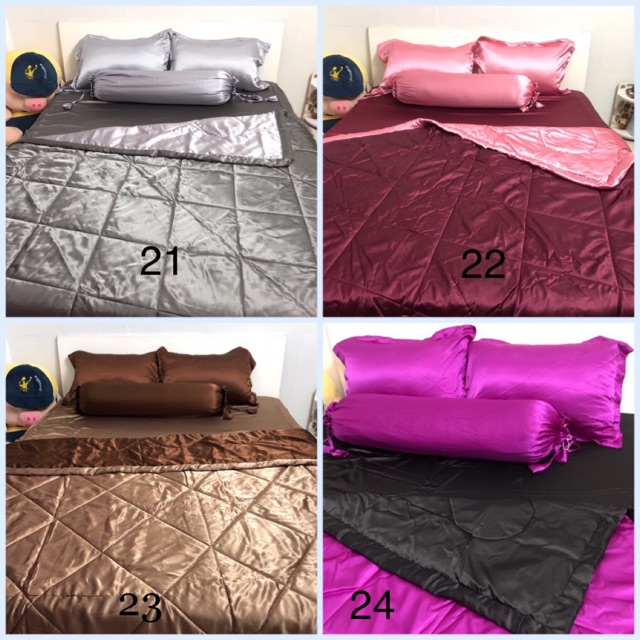 Bộ 1 ga phi lụa 1.8x2m và 2 áo gối nằm 50x70cm