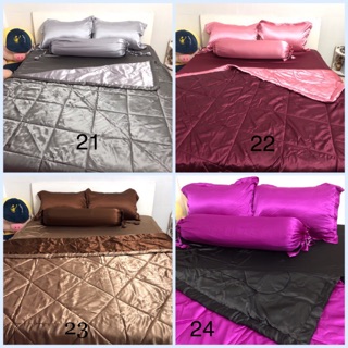 Bộ 1 ga thun, 2 áo gối phi lụa