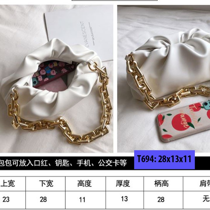 Túi xách đeo vai kẹp nách nữ xích to cá tính phong cách hàn quốc hàng quảng châu T694