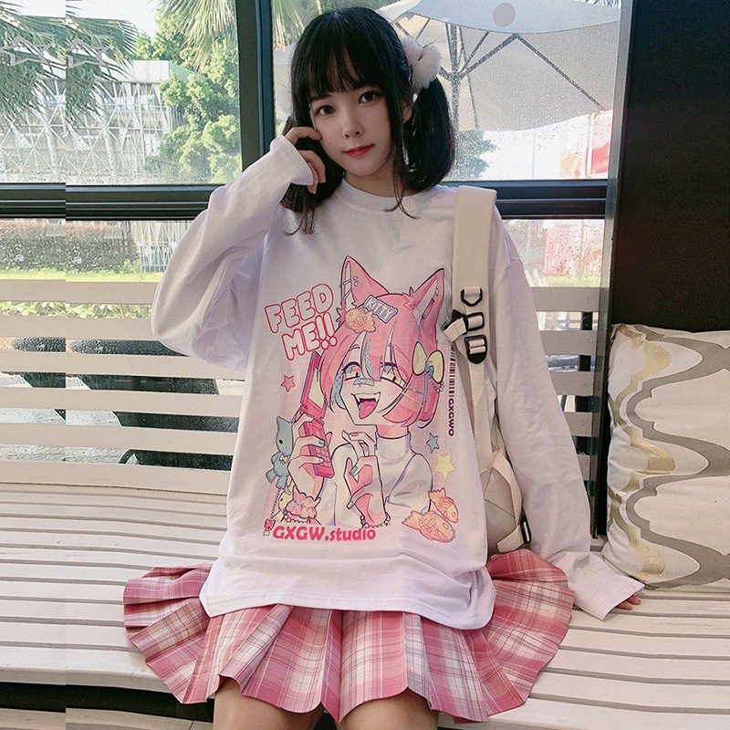 Áo thun dài tay nữ Pinky Crazy Girl , Áo sweater ulzzang Tiger.86 LS38