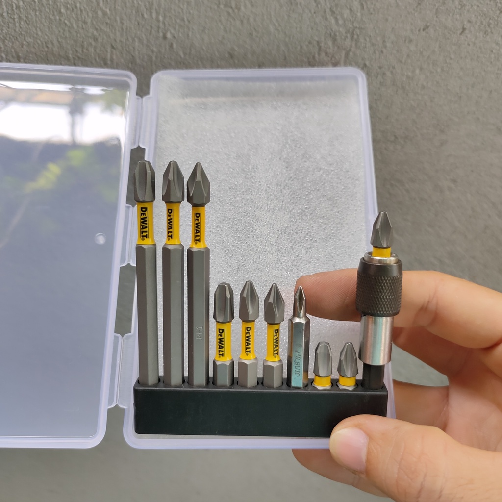 Bộ Mũi Vít DEWALT VẶN TAY_12 Món_Bao Gồm Hộp Đựng Và Đế Gài Sản Phẩm