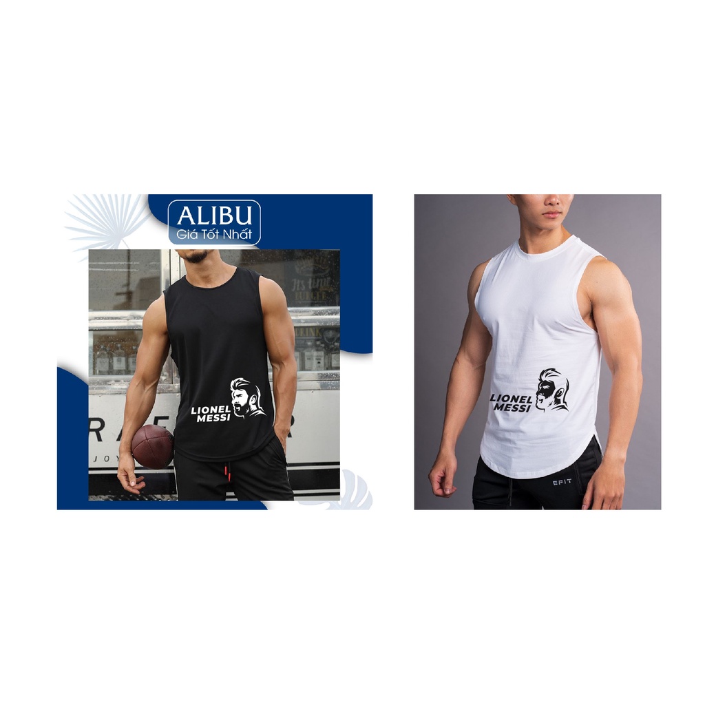 Áo ba lỗ tập gym  thể thao in theo yêu cầu thủ tanktop 3 lỗ cotton đủ size - ALIBU