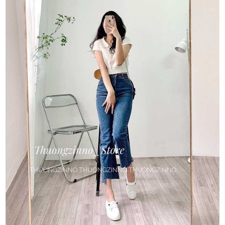 [Ảnh thật/Video]Quần ống đứng Xéo gấu kiểu Hàn Quốc Quần ống đứng ôm chân gọn dáng