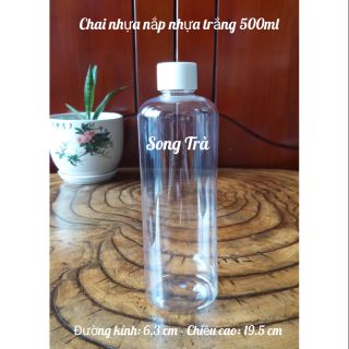 Chai nhựa nắp nhựa trắng 500ml