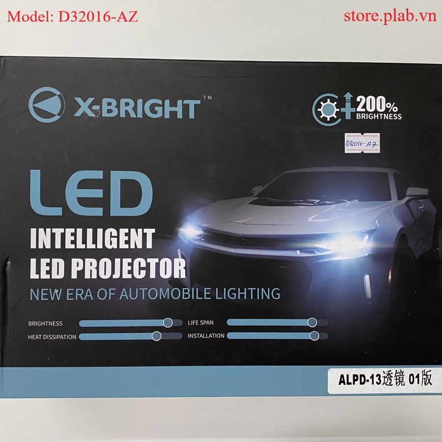 Đèn bi cầu LED ô tô 3 inch công suất 54W 55W cos pha 5500K X-BRIGHT OEM