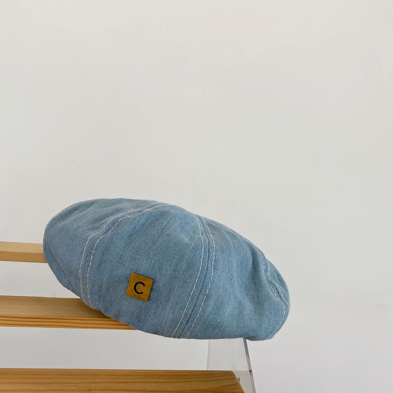 Nón Beret Denim Thời Trang Retro Đơn Giản Cá Tính Kiểu Hàn Quốc Cho Bé Trai