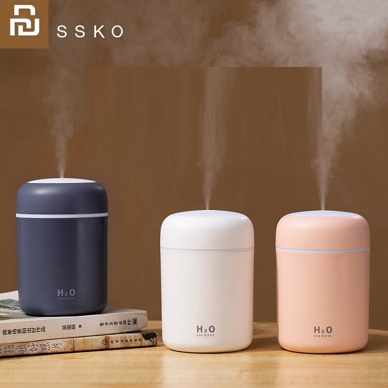 Máy tạo độ ẩm không khí xiaomi Youpin, Cốc đầy màu sắc 300ml, Máy phun im lặng USB di động để sử dụng trong nhà hoặc trên ô tô, Quà tặng tạo ẩm