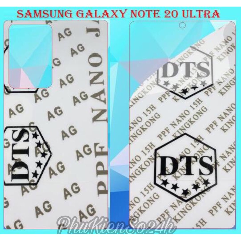 Combo Dán PPF Mặt Trước Trong Suốt + Mặt Sau Chống Vân 4 Lớp Siêu Dính Cho Samsung NOTE 20 ULTRA