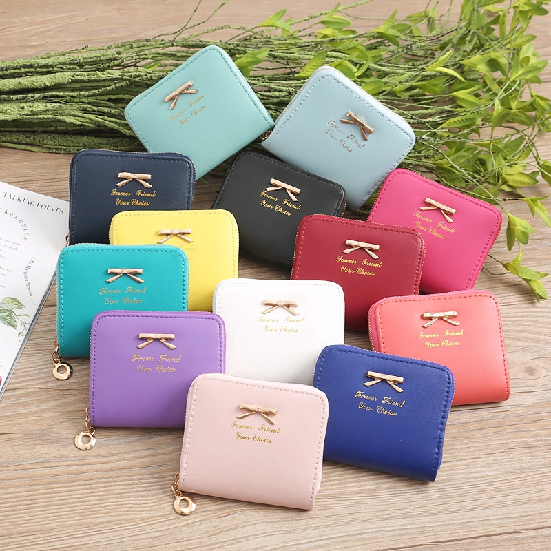 [ready stock] fashion mini casual portable cardholder women's zipper cute wallets