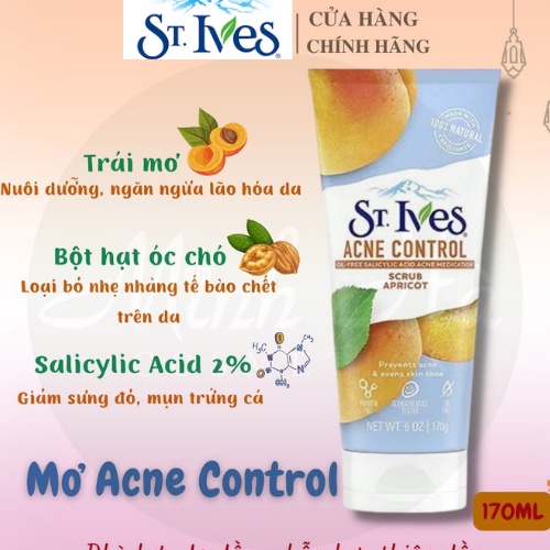 Sữa rửa mặt tẩy tế bào da chết St.Ives 170g (Tươi Mát Trái Mơ, Bơ mật ong, Cafe...