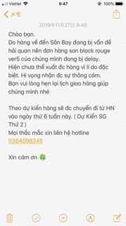 ( Có sẵn ) Son kem lì black rouge ver5