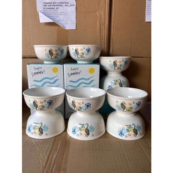 Bộ 10 chén sứ ăn cơm quà Unilever - mẫu ngẫu nhiên