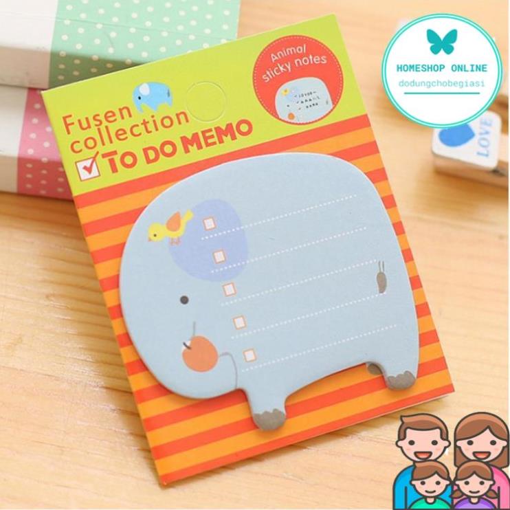 Combo 10 Giấy nhớ note hình các con vật dễ thương đáng yêu_Đồ dùng học tập cho học sinh