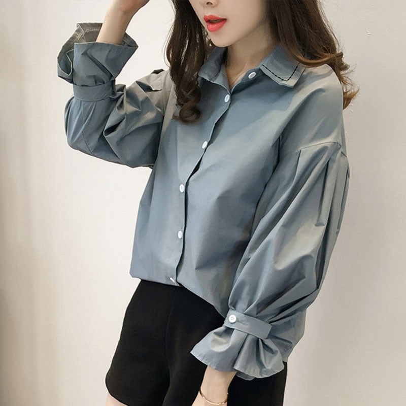 Áo sơ mi tay dài cổ bẻ phong cách Hàn Quốc | BigBuy360 - bigbuy360.vn