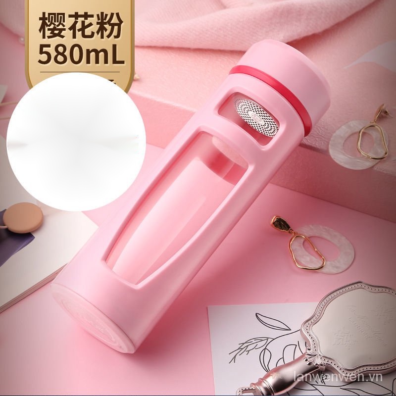 Bình nước thủy tinh chịu nhiệt thiết kế thời trang dung tích lớn 1000ml