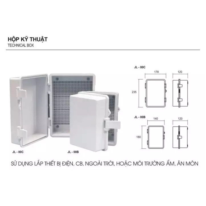 TỦ ĐIỆN TRONG NHÀ VÀ NGOÀI TRỜI LIOA JL-00C 235X178X120MM, JL00B