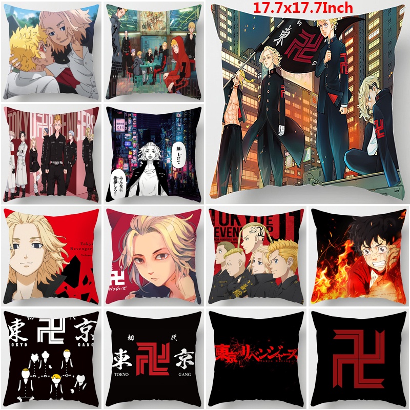 Vỏ gối in hình hoạt hình Tokyo Revengers 1 mặt 45x45cm