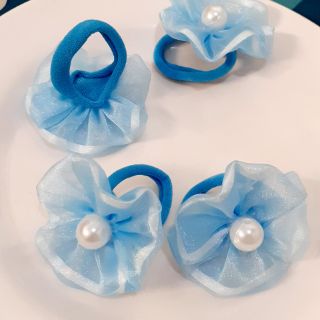 Sét 2 Cột tóc vải đính hoa dễ thương cho bé