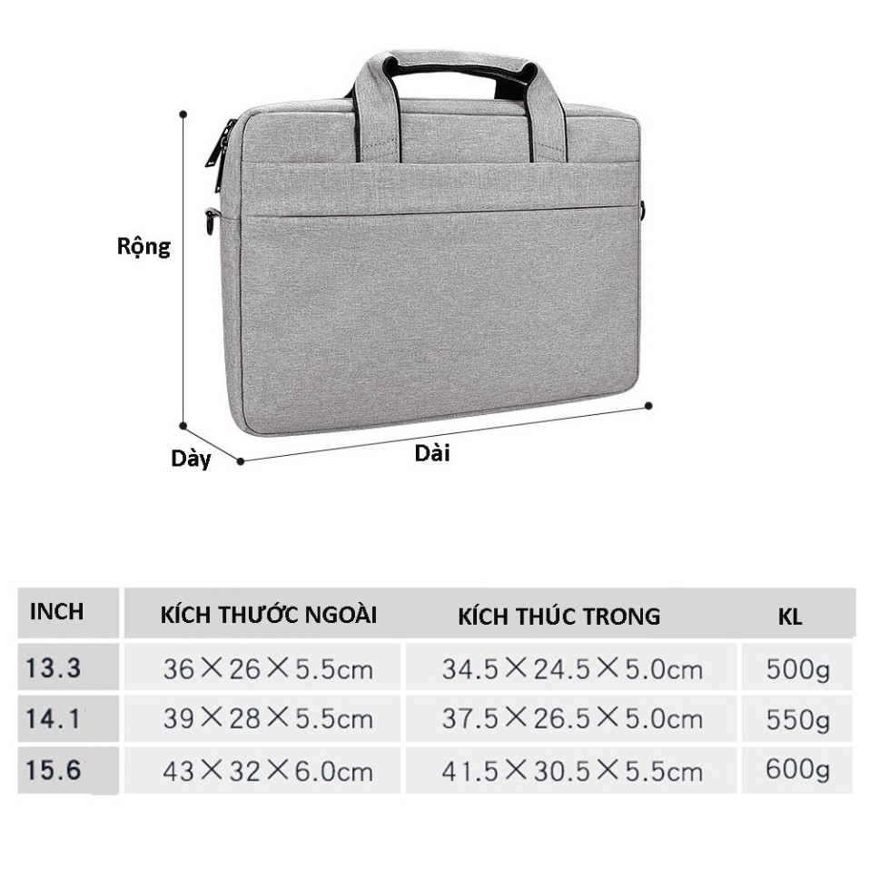 NDA Cặp đựng laptop Laptop, túi chống sốc Macbook nhiều ngăn, chống nước, có tay xách và quai mang 15.6, 14.1,13.3 inch  | BigBuy360 - bigbuy360.vn
