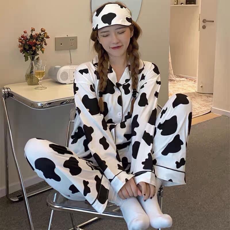 Bộ ngủ dài tay cotton tơ sữa | BigBuy360 - bigbuy360.vn