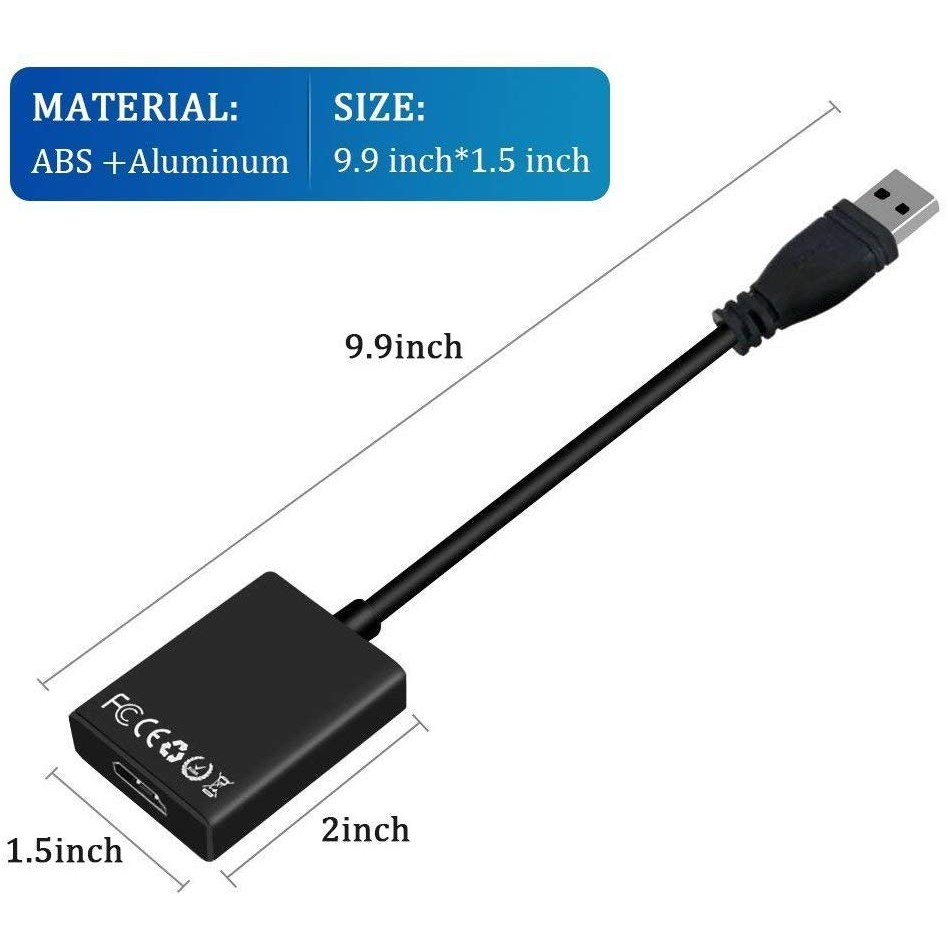 Cáp chuyển Usb 3.0 ra HDMI FullHD cho laptop, pc