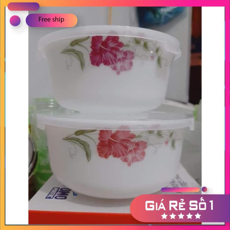 Bộ 2 thố sương sứ cao cấp, nắp cài tiện dụng