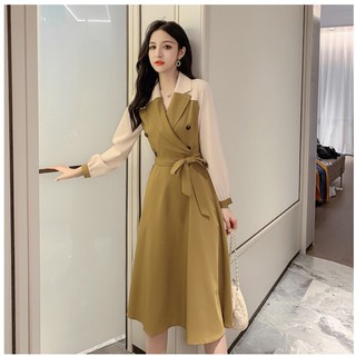 Đầm midi Hàn Quốc dáng chữ A thanh lịch