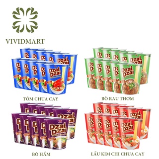  MÌ LY DZAI DZAI, 4 VỊ: TÔM CHUA CAY, BÒ HẦM, BÒ RAU THƠM, LẨU KIM CHI CHUA CAY - LY 60gr - UNI President