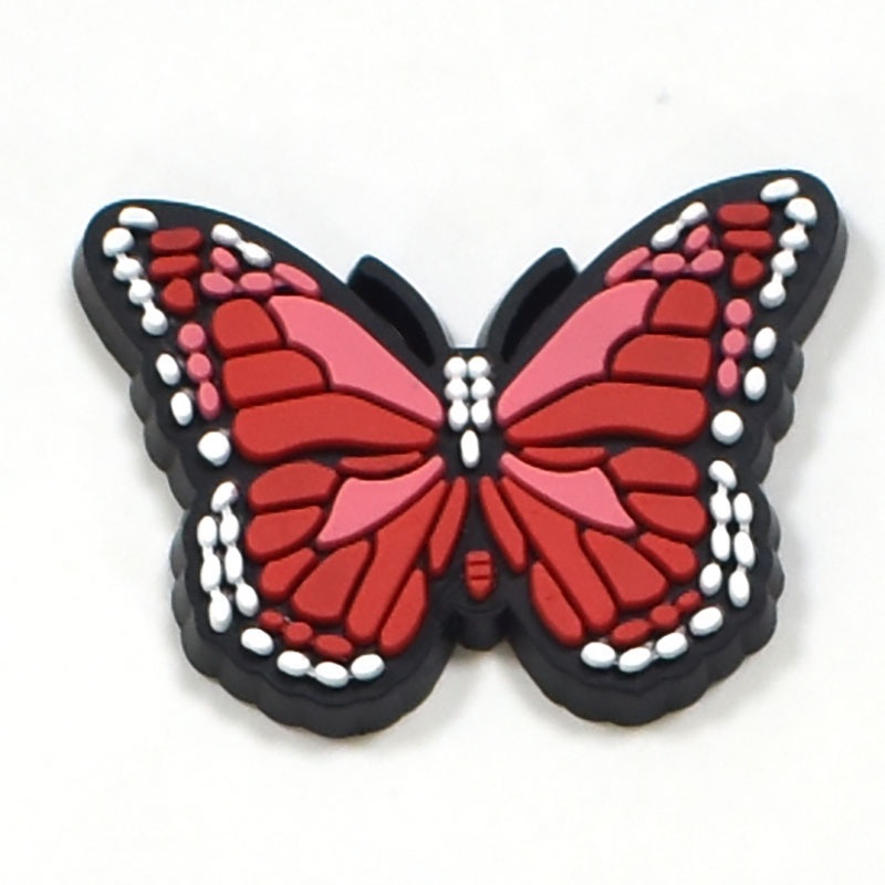 Phụ Kiện Khóa Trang Trí Giày Bằng PVC Mềm Hình Hoa Bướm Hoạt Hình Tháo Rời Được