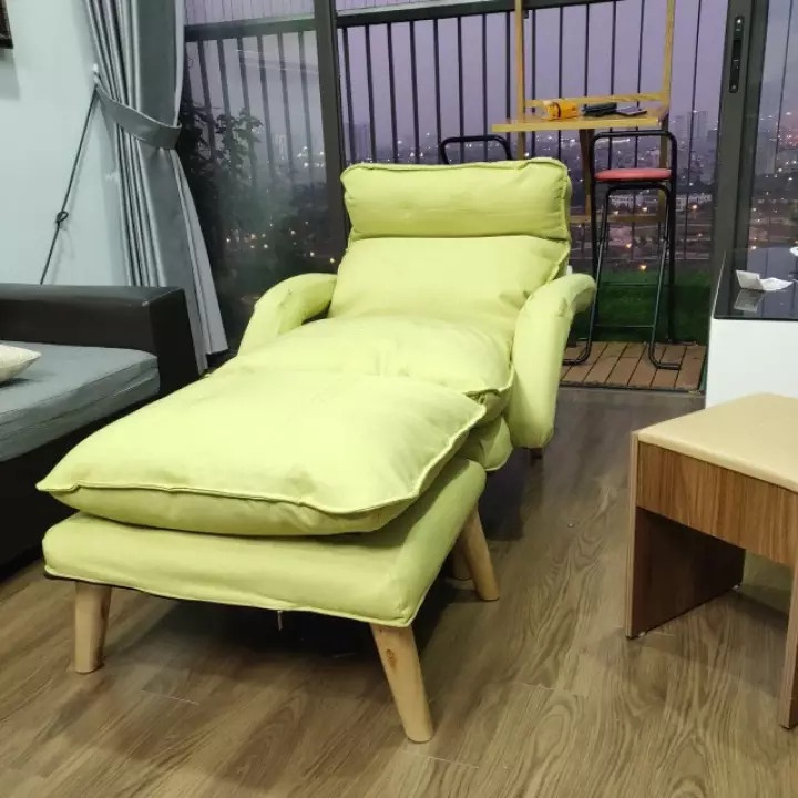 Ghế sofa giường nằm đọc sách xem phim thư giãn, phong khách, phong ngủ, ghế lười kèm đôn gác chân noithatcaocap86