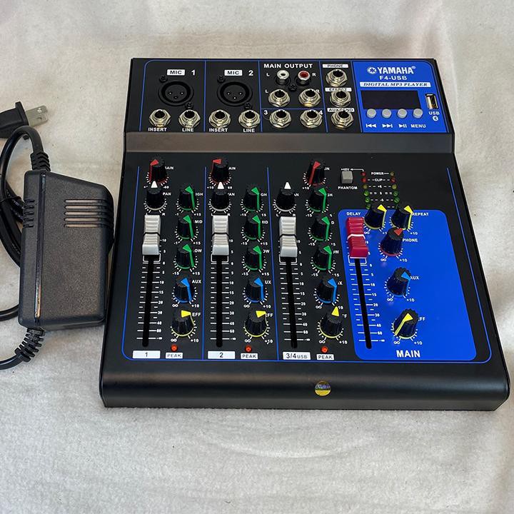 Bộ Chộn Âm Thanh,Mixer YAMAHA F4, Mixer YAMAHA F4 Pro có Bluetooth và 16 chế độ vang số chuyên nghiệp