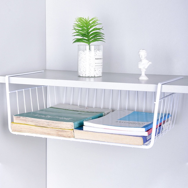 Giỏ đựng vật dụng bằng sắt treo bàn/tủ tiện dụng cho bếp