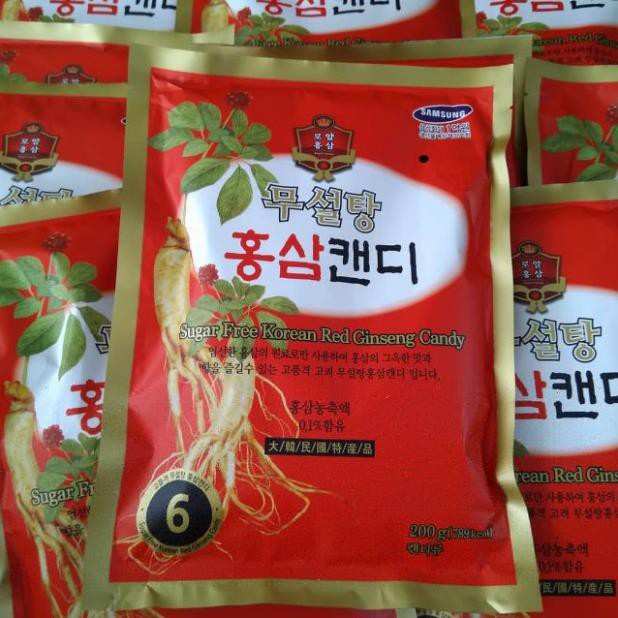 Kẹo Sâm Không Đường dành cho người tiểu đường gói 500g túi đỏ - Hàng Chính Hãng