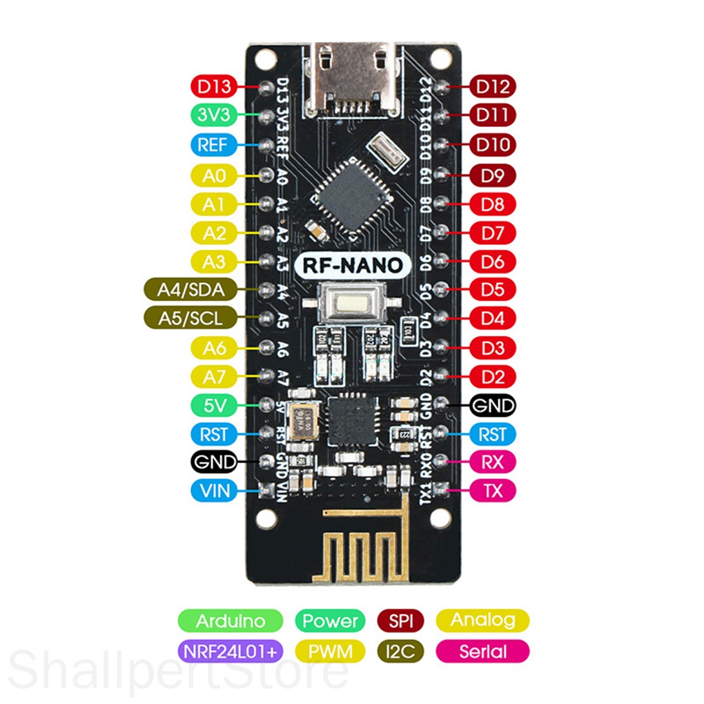 Integrated Circuit IC RF-nano Integrated NRF24L01 Wireless Module Micro USB Port Nano Board ShallpertStore