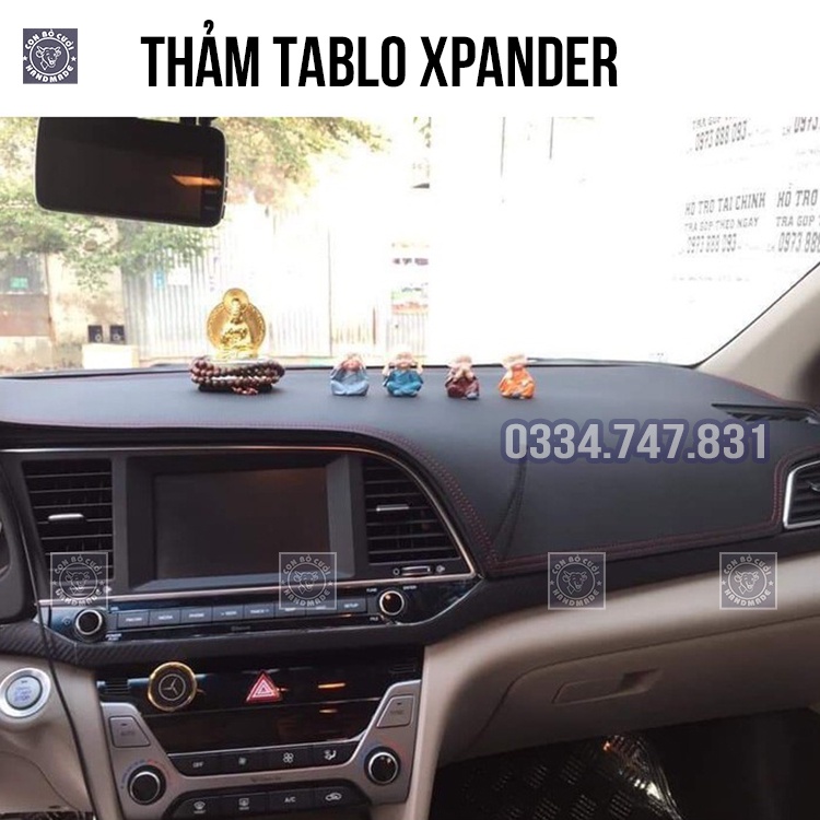 Thảm taplo xpander da PU cao cấp vân Carbon loại 1 bám dính tốt không mùi chống nóng bảo vệ tablo xe Mitsubishi Xpander