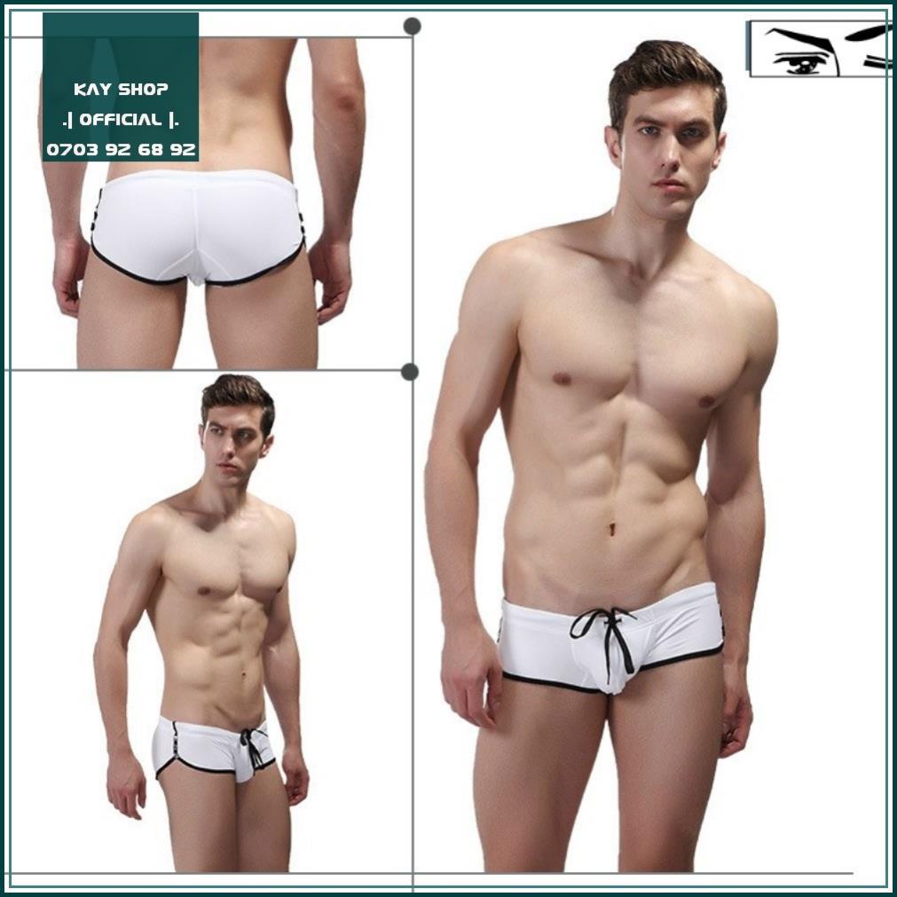SALE Quần bơi nam có 3 nút bấm bên hông sexy dây rút - Bikini nam đi bơi đi biển tôn mông căng tròn quyến rũ | BigBuy360 - bigbuy360.vn