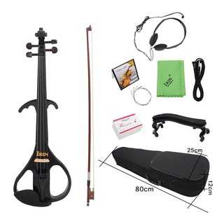 4/4 Full Size Electric Violin Fiddle Maple Wood Stringed Instrument Ebony Fretboard Chin Rest with 1/4″ Connecting Cable