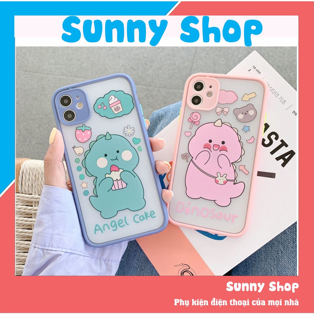 Ốp Lưng Iphone Nhám Viền Nổi Cong Khủng Long Dino 6/6plus/6s/6splus/7/7plus/8/8plus/x/xr/xs/11/12/pro/max/plus/promax