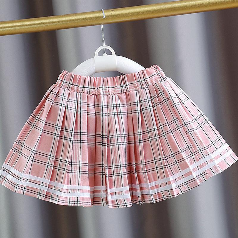 Set chân váy xếp ly và áo thun tay ngắn phong cách Hàn Quốc cho bé gái