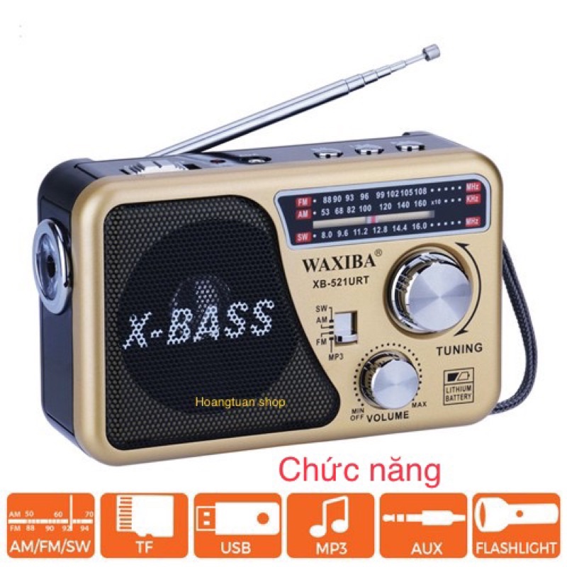 [Mã ELHACE giảm 4% đơn 300K] Máy nghe nhạc kiêm đài Radio FM Waxiba XB-521URT sony.