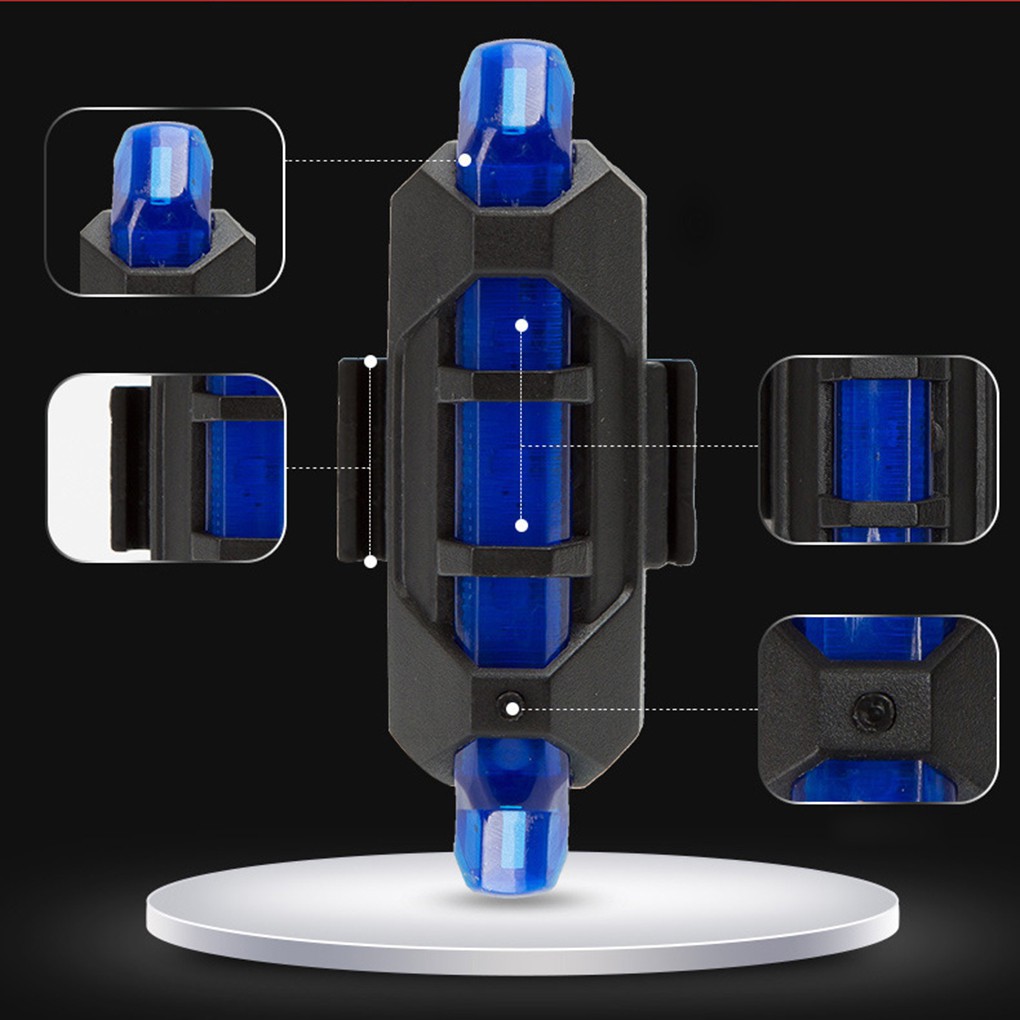 Đèn đuôi xe dạng LED dùng đi xe đạp ban đêm chống thấm nước có cổng sạc USB