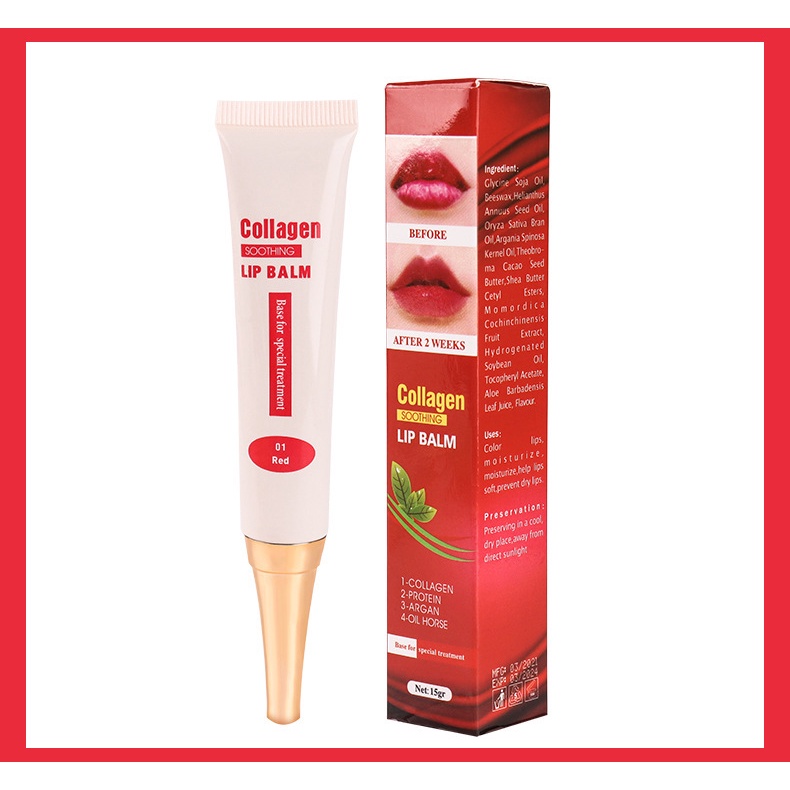Dưỡng Môi  Kích Màu-Dưỡng Xăm Dưỡng Kích Màu Collagen Lip Balm 15g Check mã-Usa