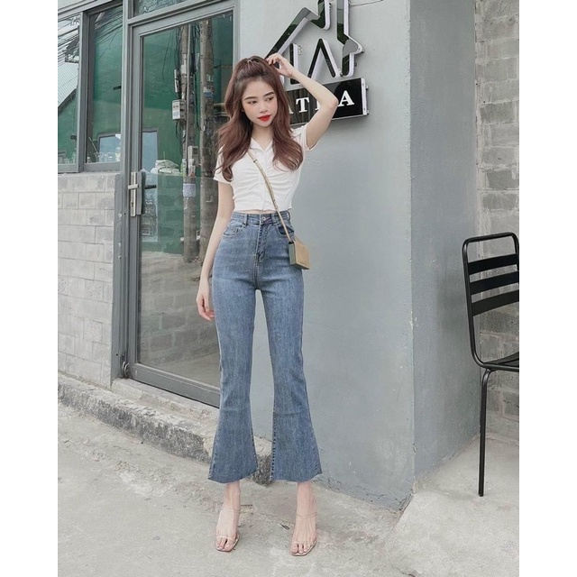 quần jeans ống loe 9 tấc